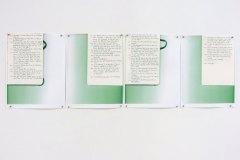 Installation View of Sketchbook10. Variations in print color.